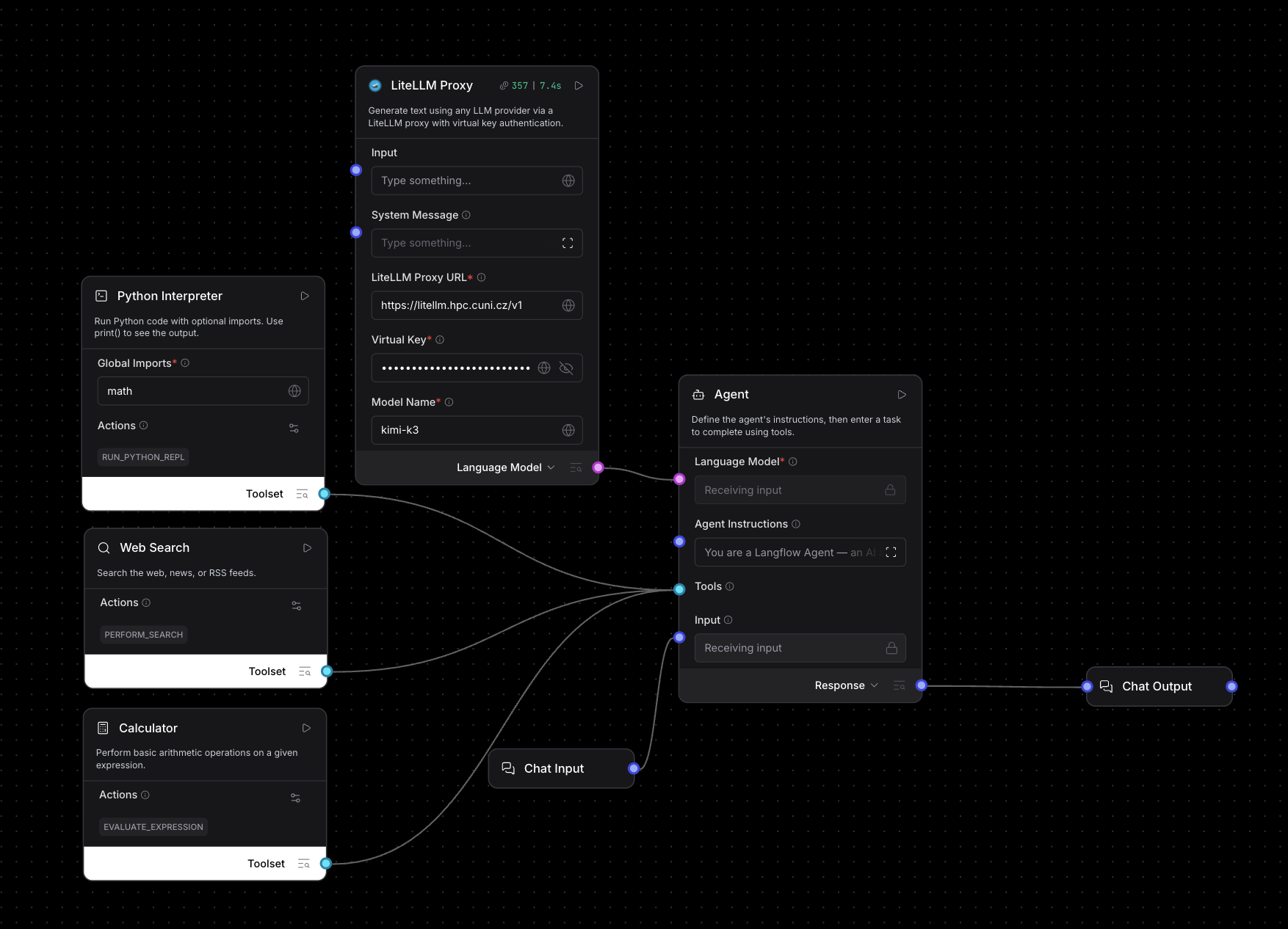 Agent with tools using a model from the University Gateway Fig.3