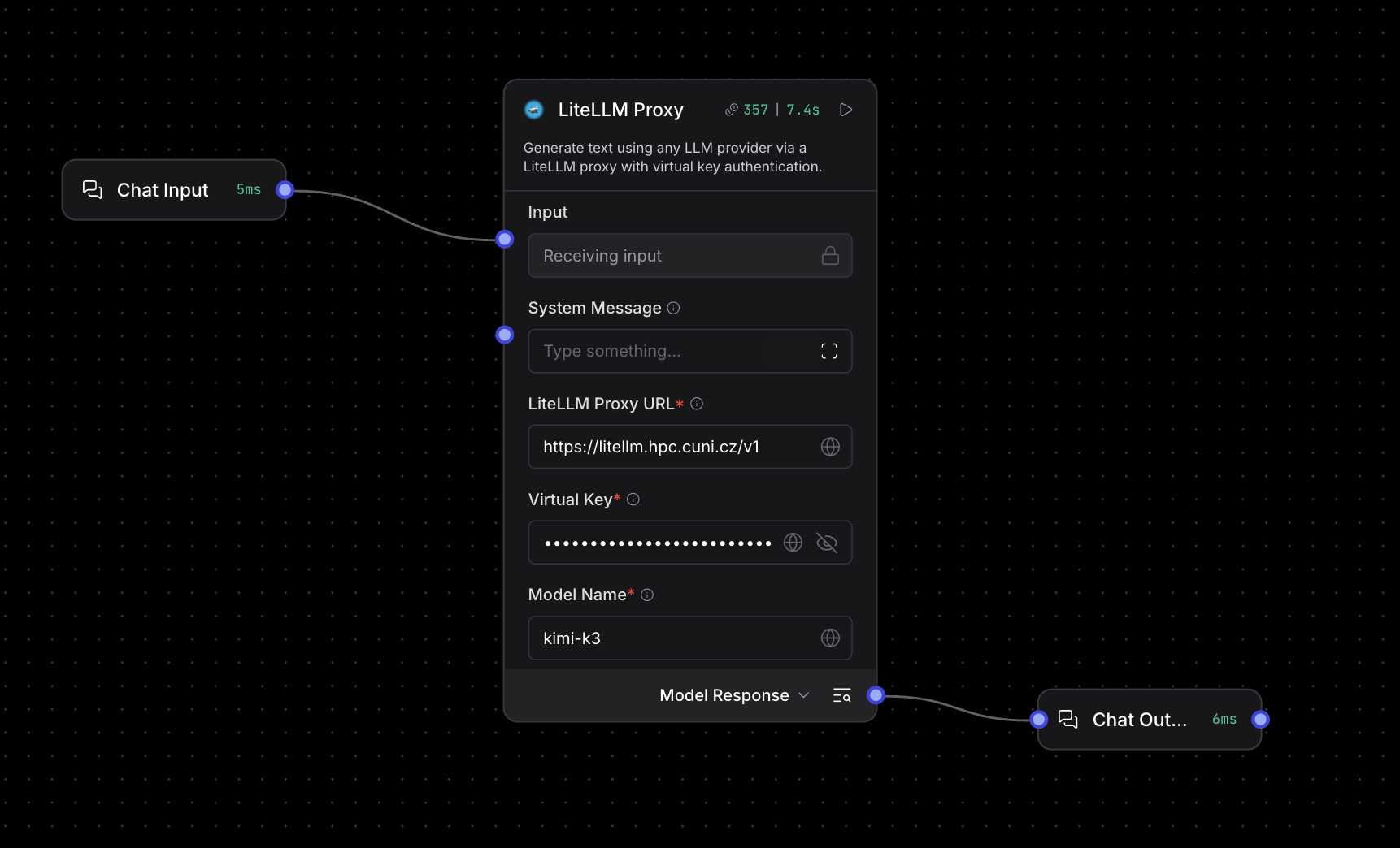 Simple chat through the LiteLLM Proxy component Fig.1